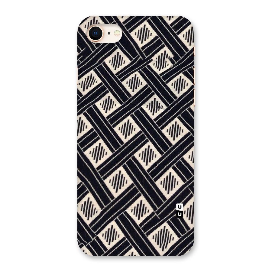 Black Beige Criscros Back Case for iPhone 8