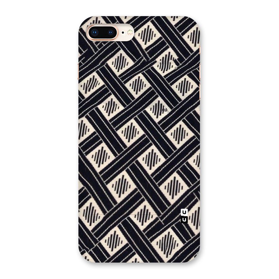Black Beige Criscros Back Case for iPhone 8 Plus
