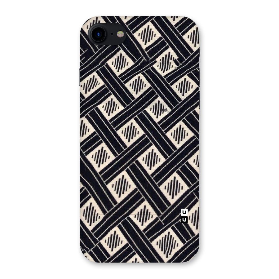 Black Beige Criscros Back Case for iPhone SE 2020