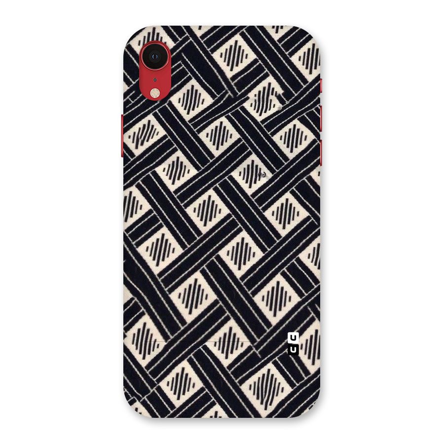Black Beige Criscros Back Case for iPhone XR