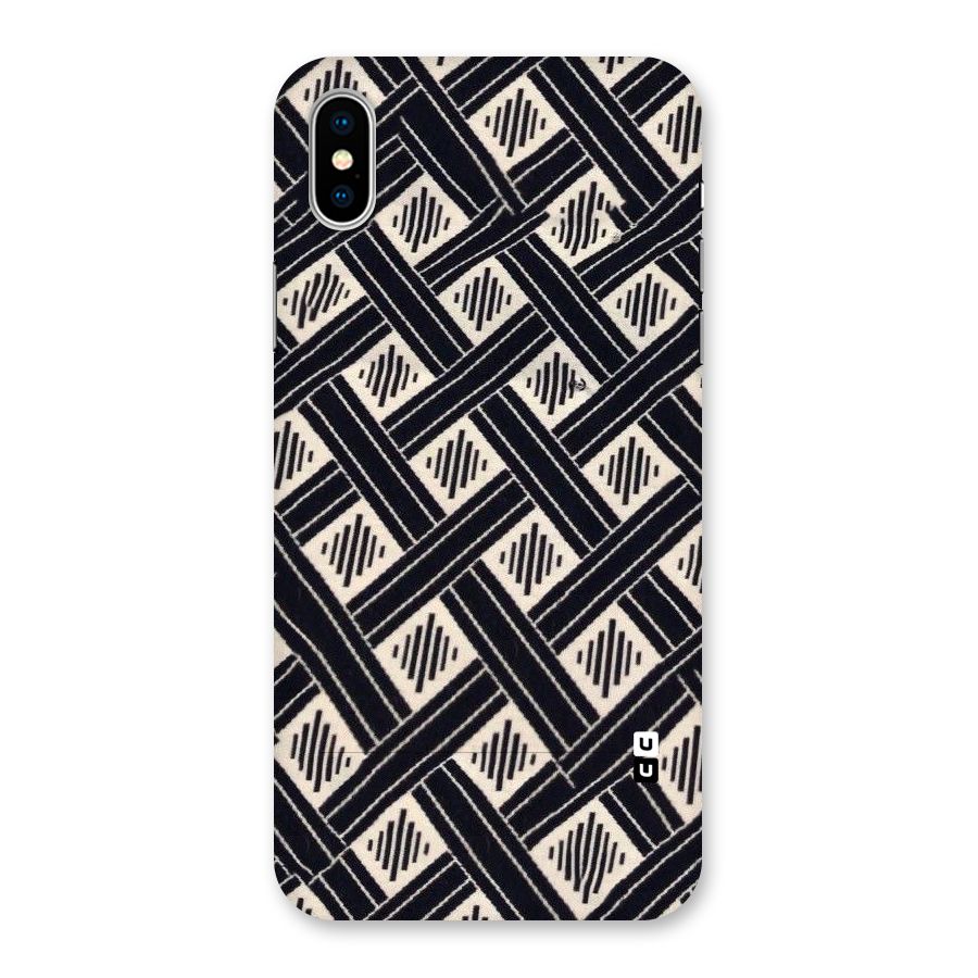 Black Beige Criscros Back Case for iPhone XS