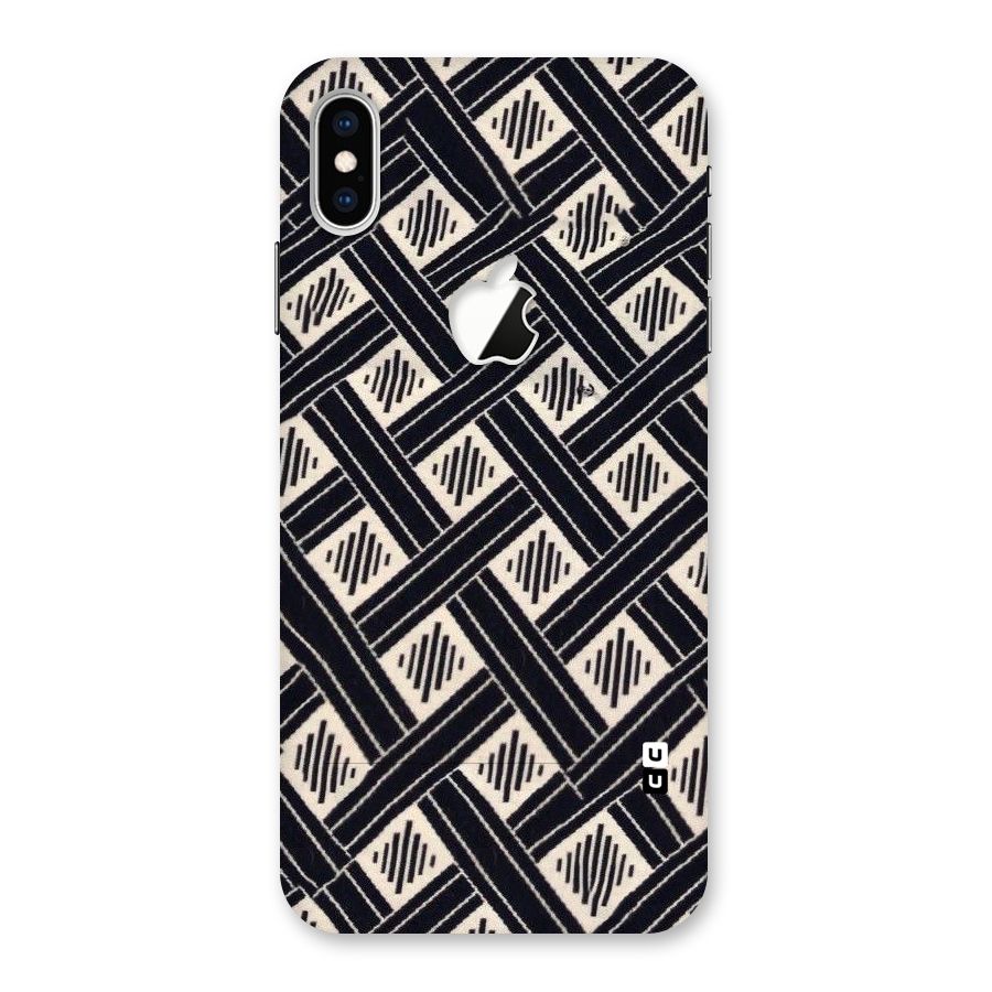Black Beige Criscros Back Case for iPhone XS Max Apple Cut