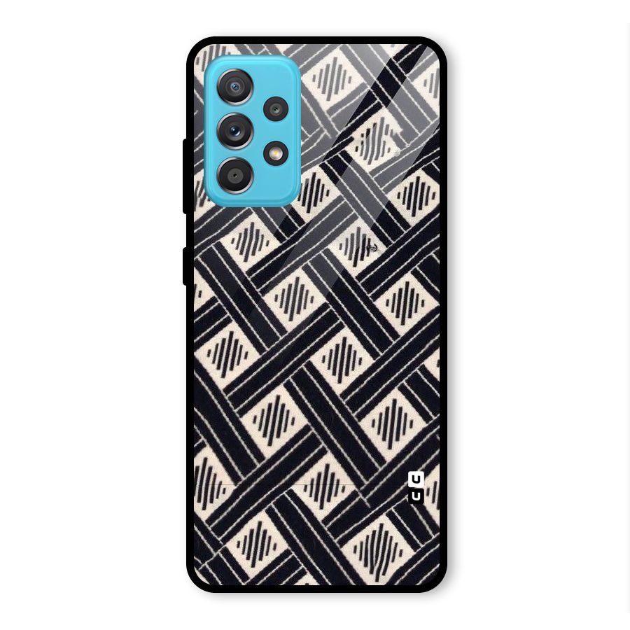 Black Beige Criscros Glass Back Case for Galaxy A52