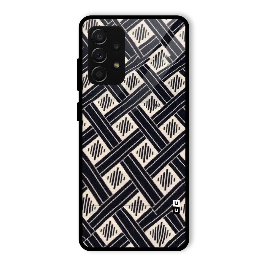 Black Beige Criscros Glass Back Case for Galaxy A53 5G