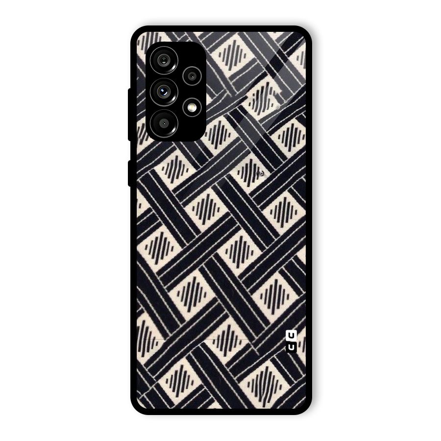 Black Beige Criscros Glass Back Case for Galaxy A73 5G