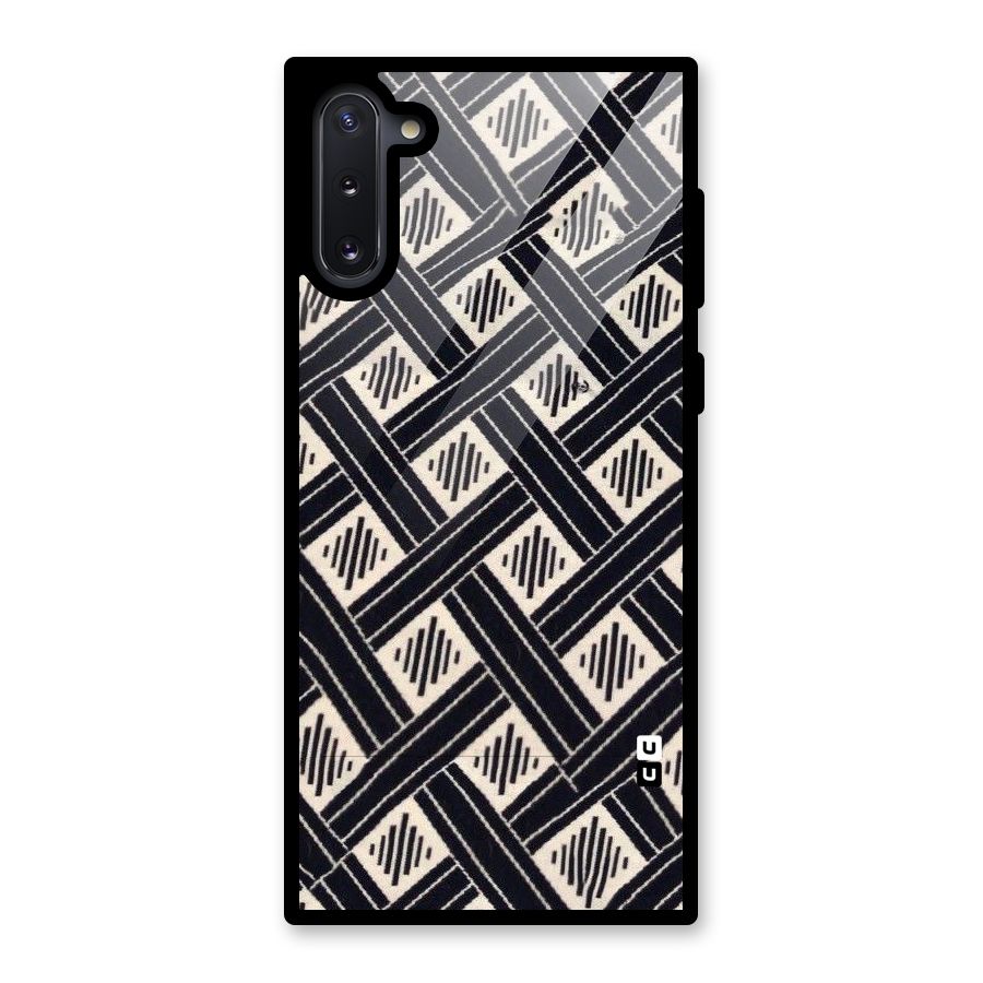 Black Beige Criscros Glass Back Case for Galaxy Note 10