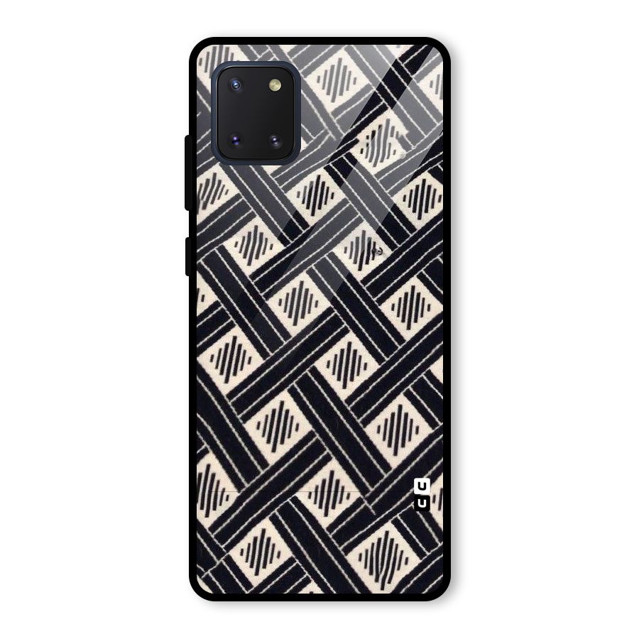 Black Beige Criscros Glass Back Case for Galaxy Note 10 Lite
