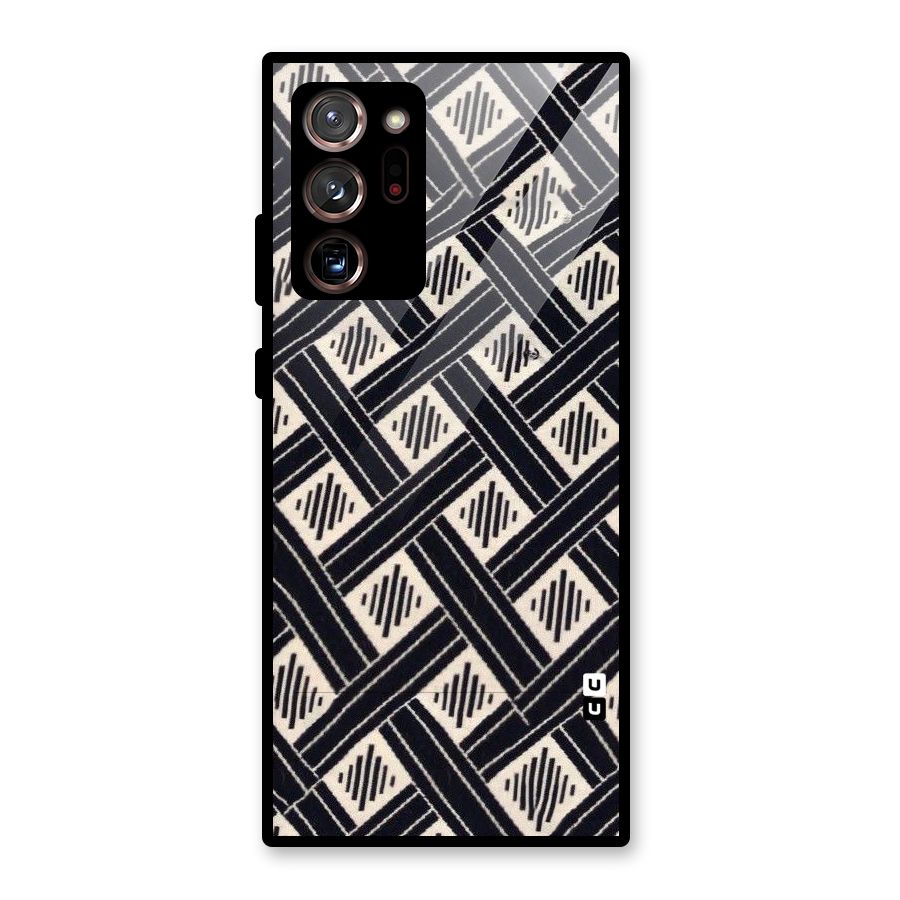 Black Beige Criscros Glass Back Case for Galaxy Note 20 Ultra