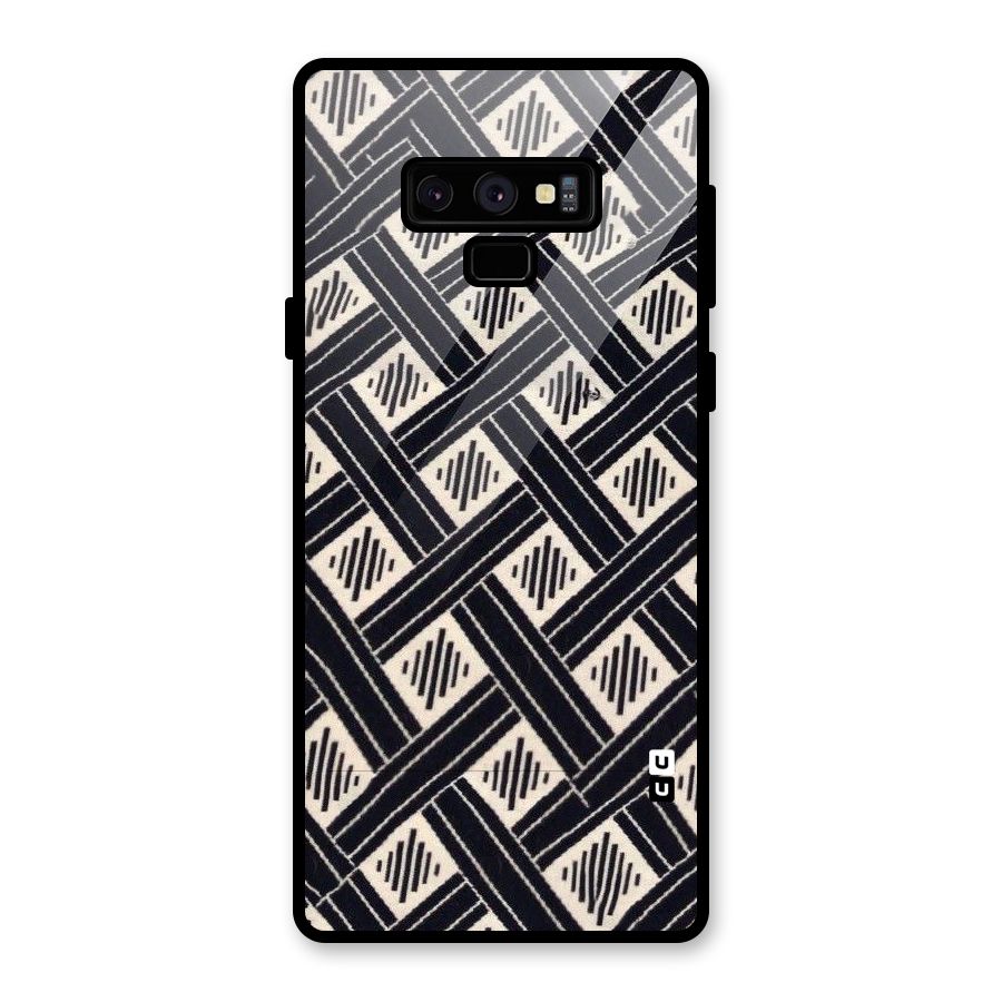 Black Beige Criscros Glass Back Case for Galaxy Note 9