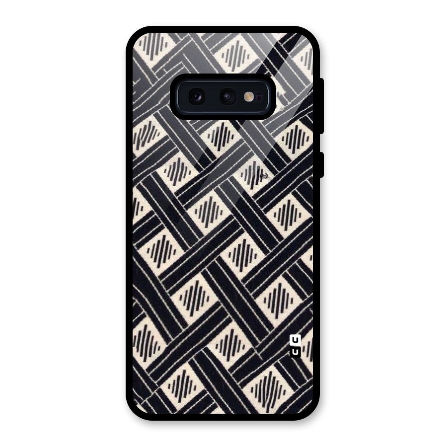 Black Beige Criscros Glass Back Case for Galaxy S10e