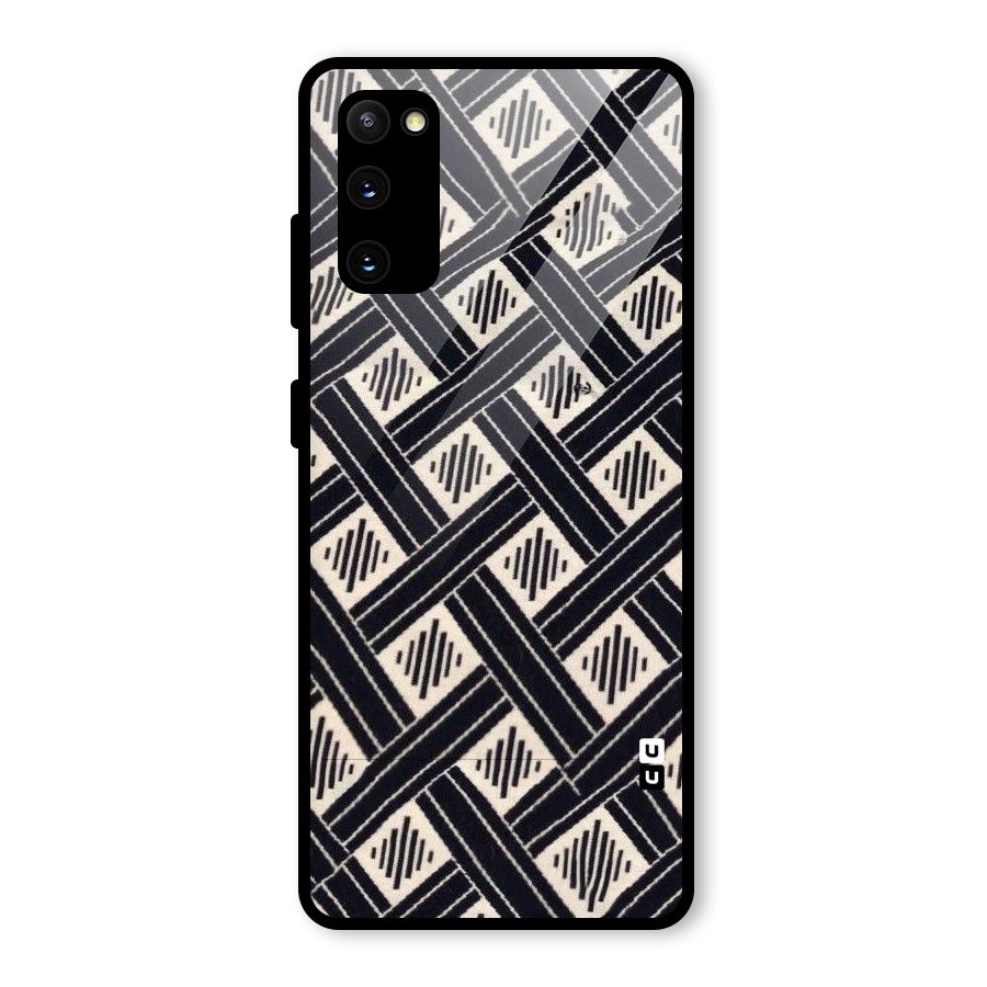 Black Beige Criscros Glass Back Case for Galaxy S20 FE 5G