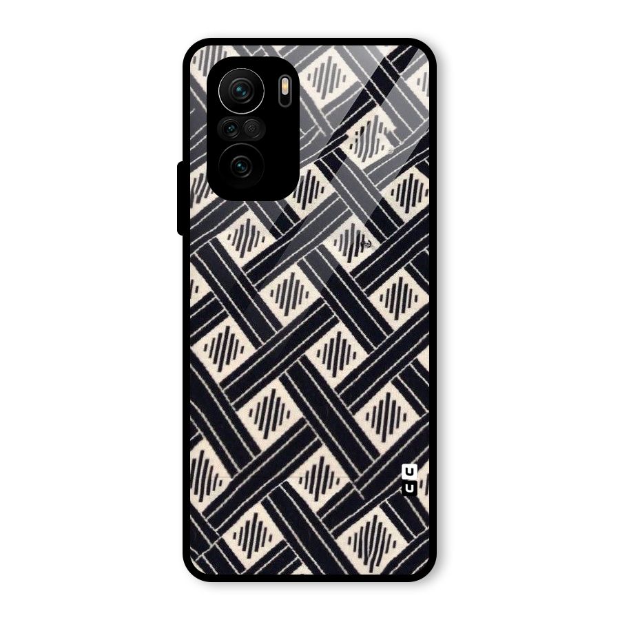 Black Beige Criscros Glass Back Case for Mi 11X Pro