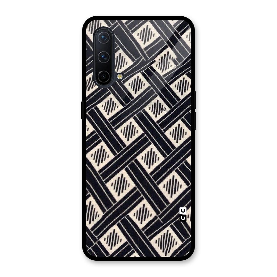 Black Beige Criscros Glass Back Case for OnePlus Nord CE 5G