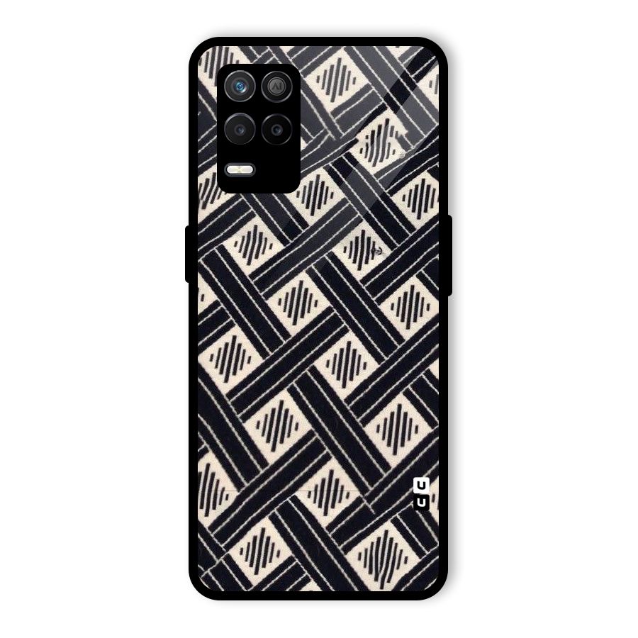 Black Beige Criscros Glass Back Case for Realme 8 5G