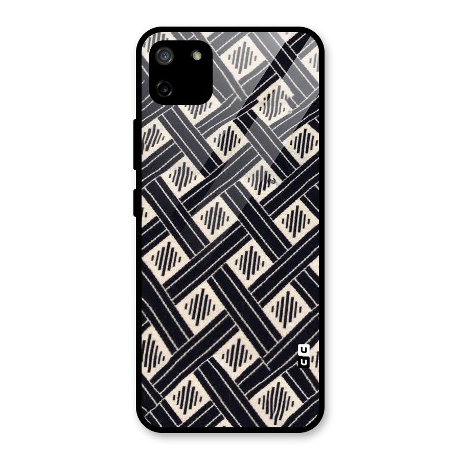 Black Beige Criscros Glass Back Case for Realme C11