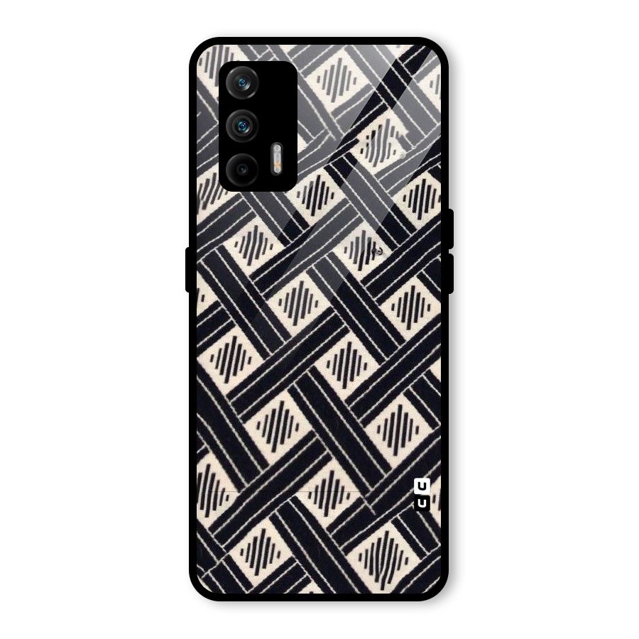 Black Beige Criscros Glass Back Case for Realme GT 5G
