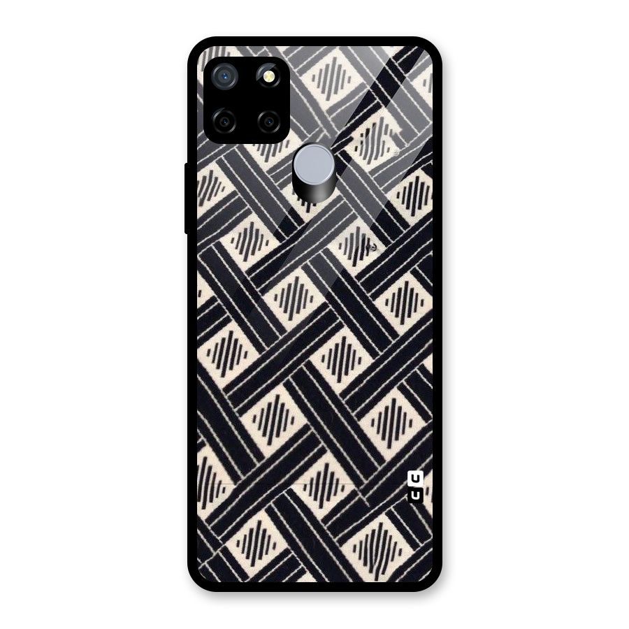 Black Beige Criscros Glass Back Case for Realme Narzo 20