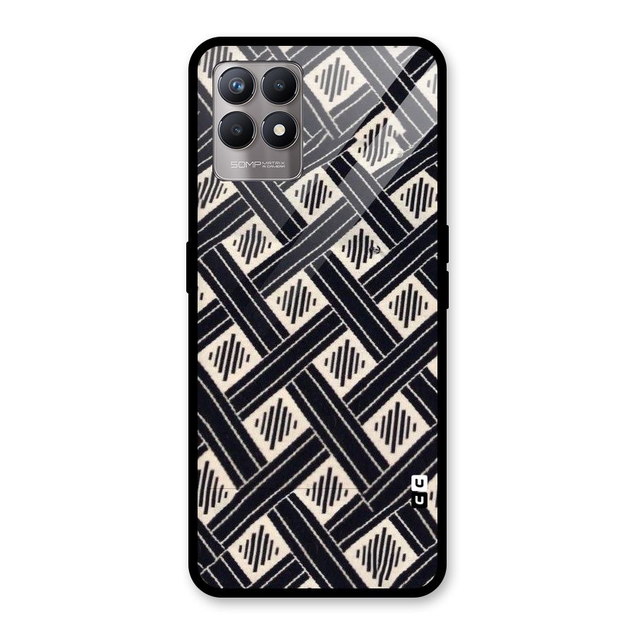 Black Beige Criscros Glass Back Case for Realme Narzo 50