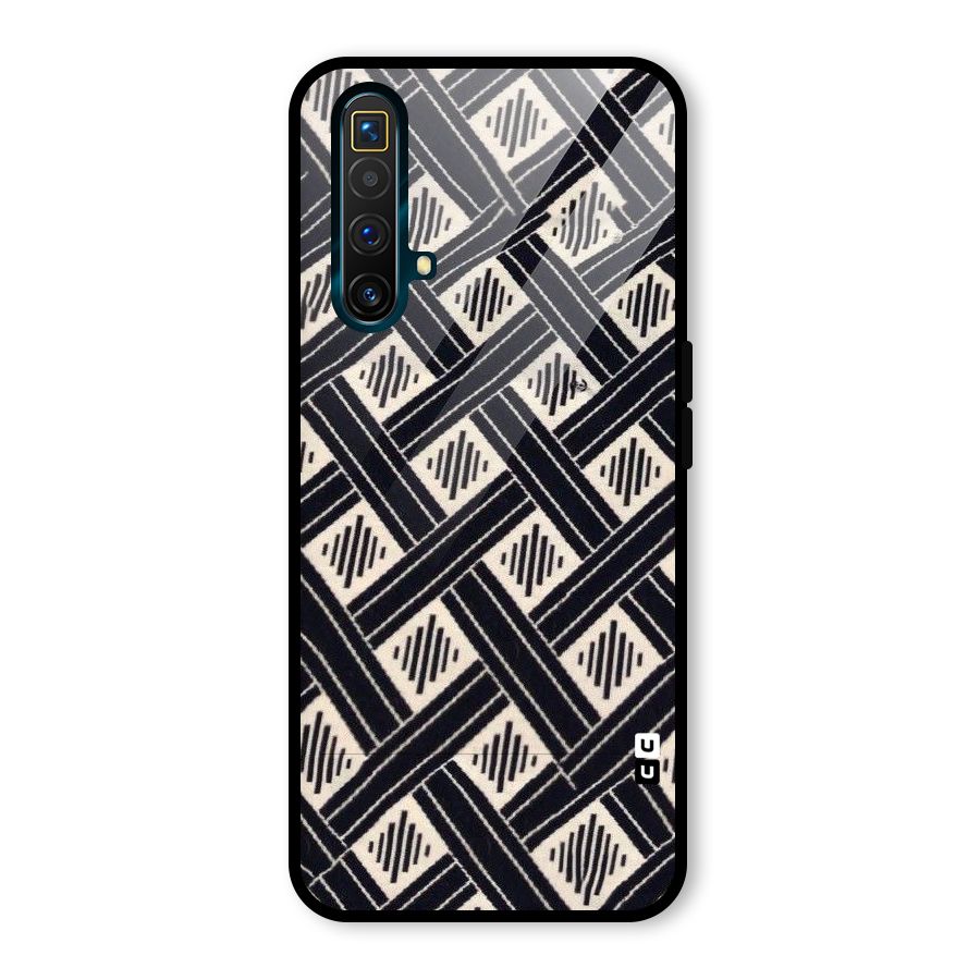 Black Beige Criscros Glass Back Case for Realme X3