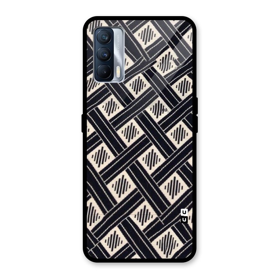 Black Beige Criscros Glass Back Case for Realme X7