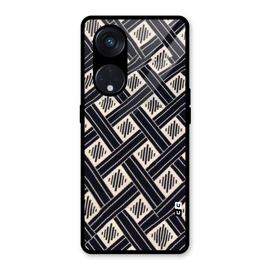Black Beige Criscros Glass Back Case for Reno8 T 5G