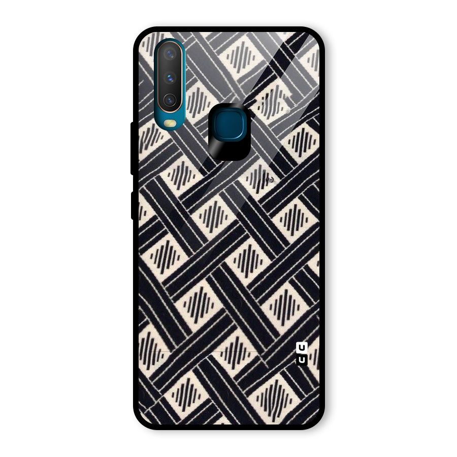 Black Beige Criscros Glass Back Case for Vivo U10