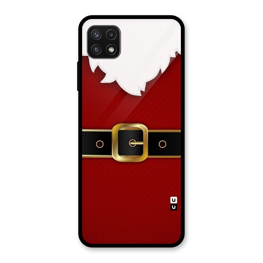 Black Belt Design Glass Back Case for Galaxy A22 5G