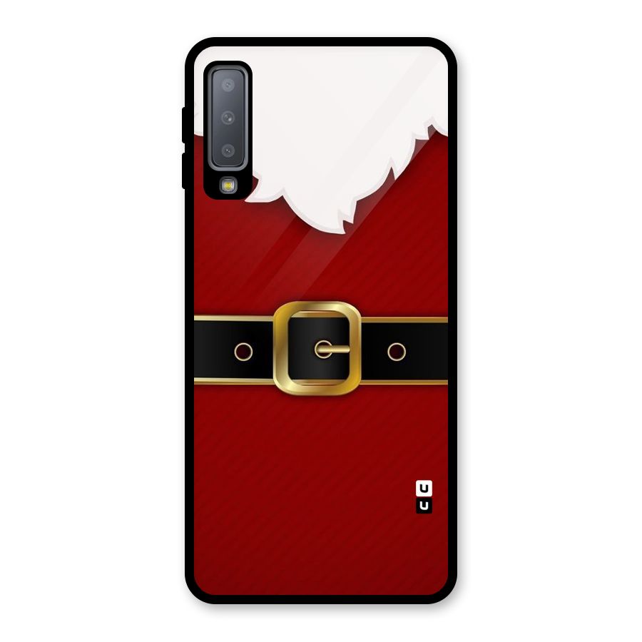 Black Belt Design Glass Back Case for Galaxy A7 (2018)
