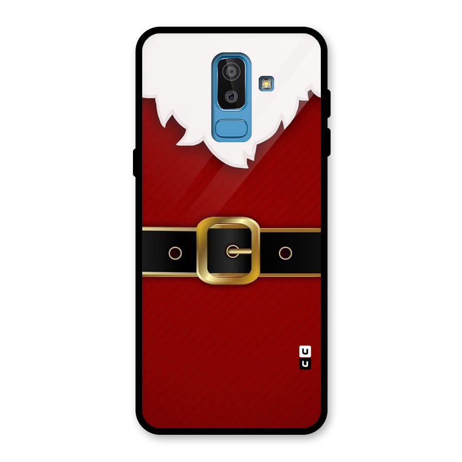 Black Belt Design Glass Back Case for Galaxy J8