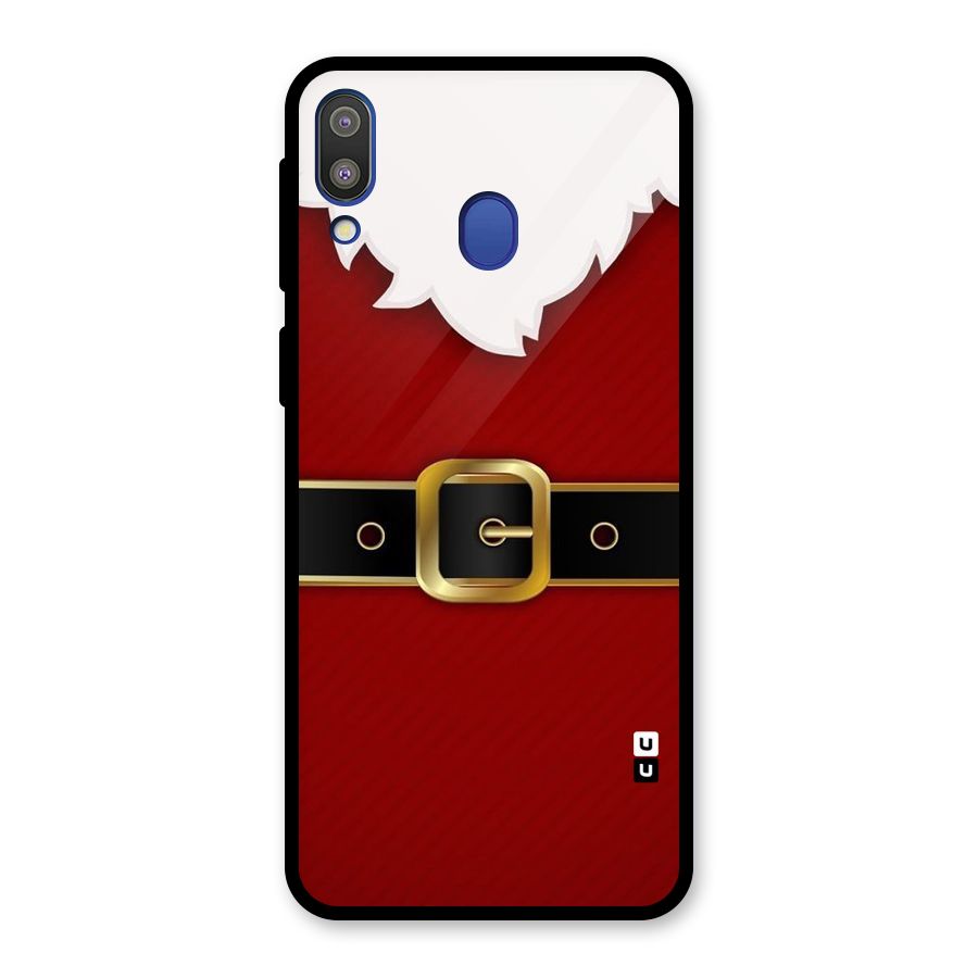 Black Belt Design Glass Back Case for Galaxy M20