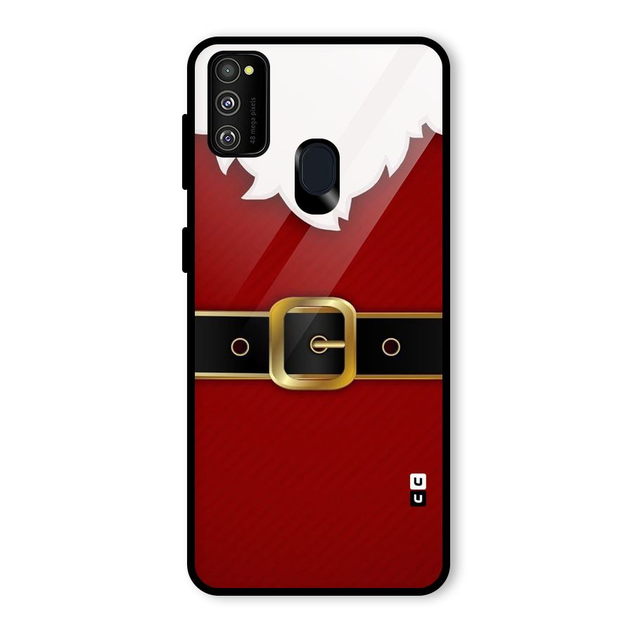Black Belt Design Glass Back Case for Galaxy M30s