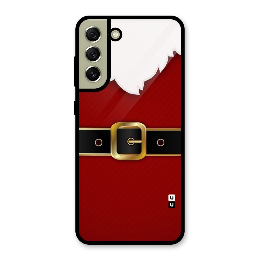 Black Belt Design Glass Back Case for Galaxy S21 FE 5G