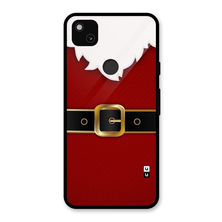 Black Belt Design Glass Back Case for Google Pixel 4a