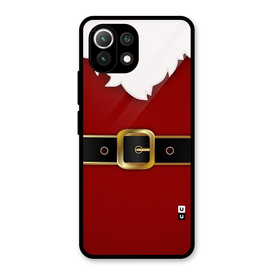 Black Belt Design Glass Back Case for Mi 11 Lite