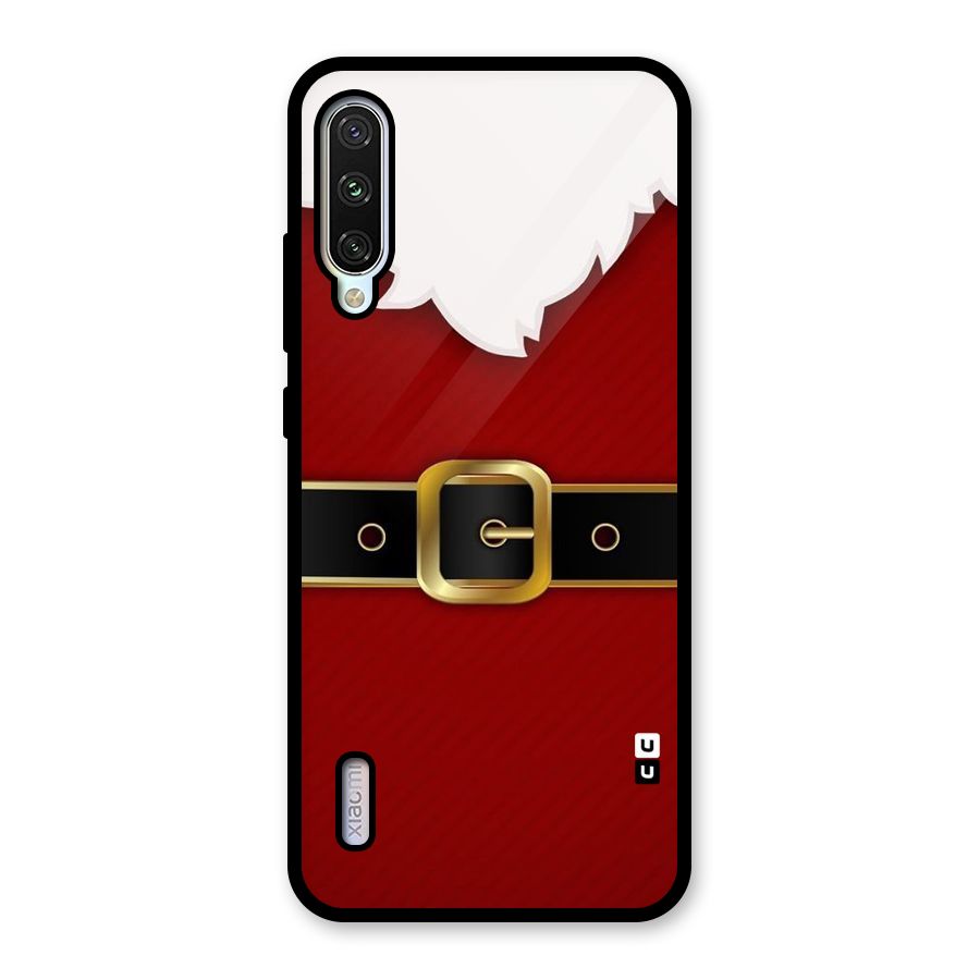 Black Belt Design Glass Back Case for Mi A3