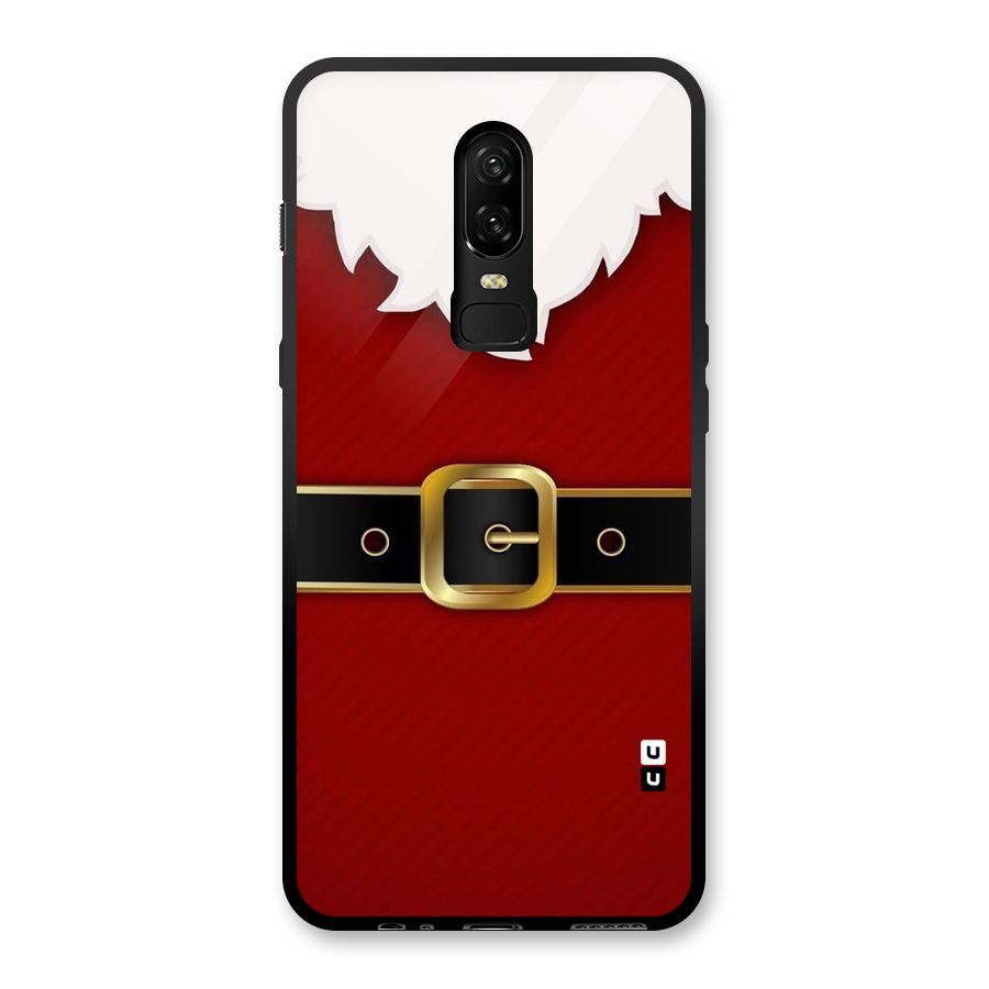 Black Belt Design Glass Back Case for OnePlus 6