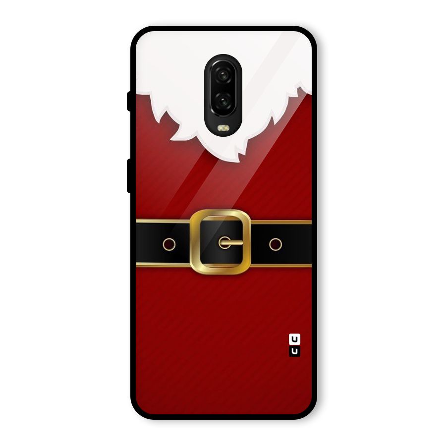 Black Belt Design Glass Back Case for OnePlus 6T