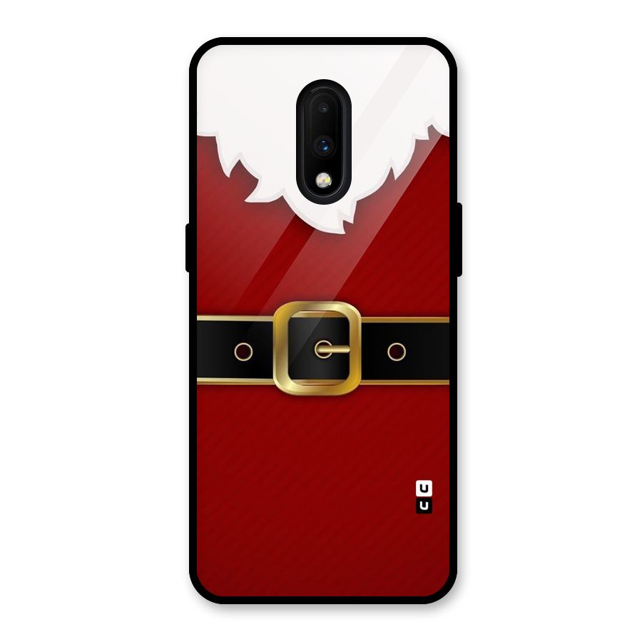 Black Belt Design Glass Back Case for OnePlus 7