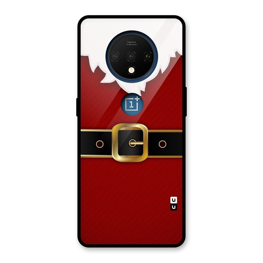 Black Belt Design Glass Back Case for OnePlus 7T