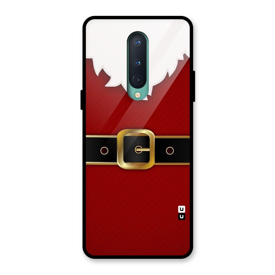 Black Belt Design Glass Back Case for OnePlus 8