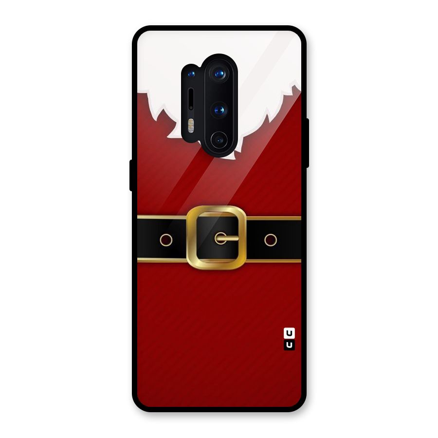 Black Belt Design Glass Back Case for OnePlus 8 Pro
