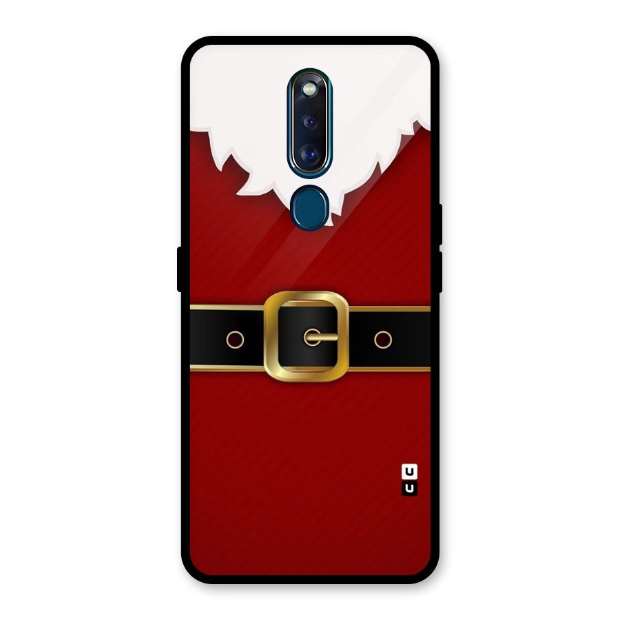 Black Belt Design Glass Back Case for Oppo F11 Pro