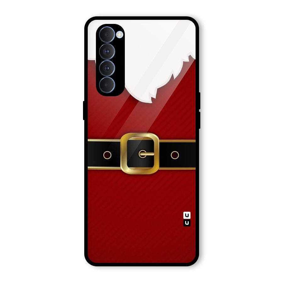 Black Belt Design Glass Back Case for Oppo Reno4 Pro