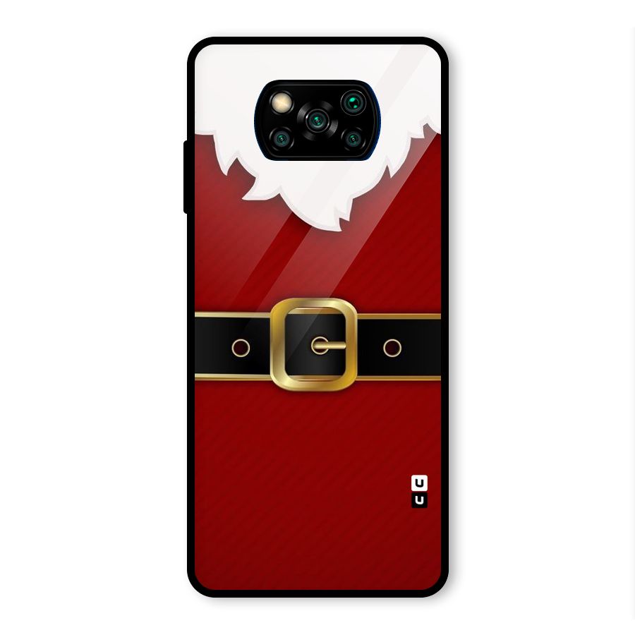 Black Belt Design Glass Back Case for Poco X3 Pro