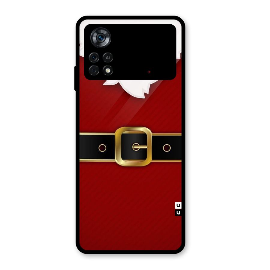 Black Belt Design Glass Back Case for Poco X4 Pro 5G