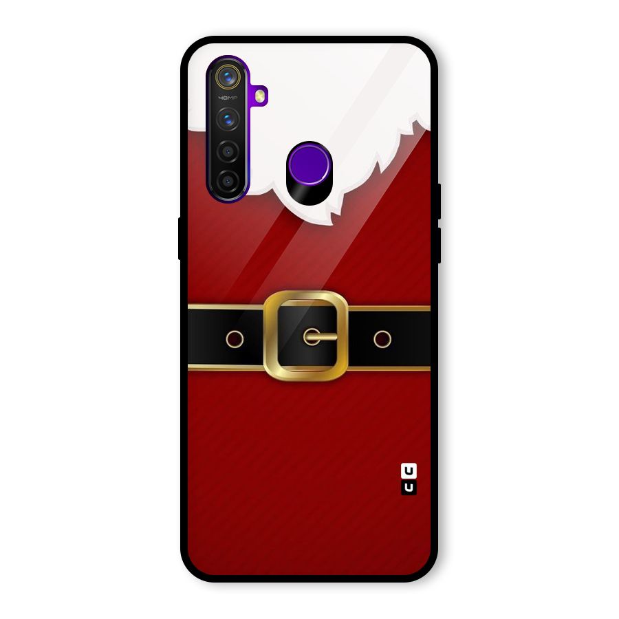 Black Belt Design Glass Back Case for Realme 5 Pro