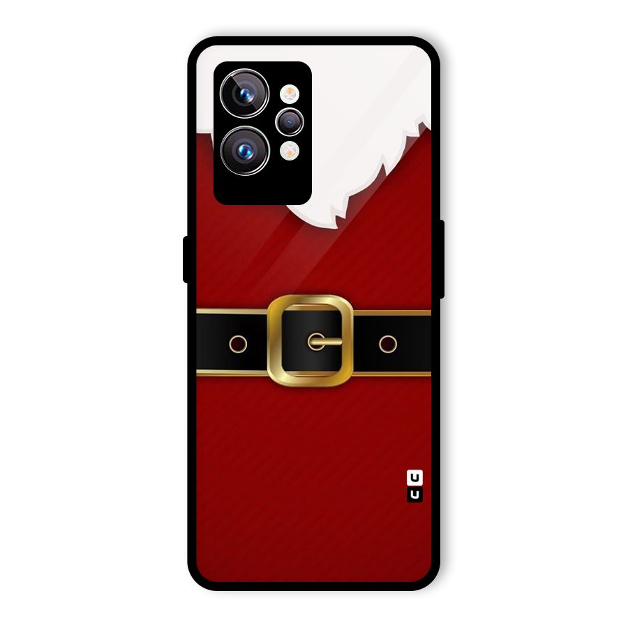 Black Belt Design Glass Back Case for Realme GT2 Pro