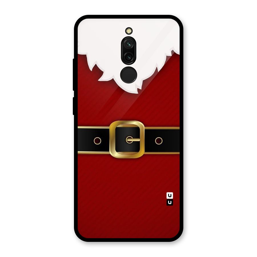 Black Belt Design Glass Back Case for Redmi 8