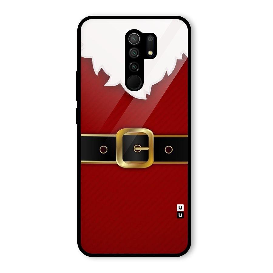 Black Belt Design Glass Back Case for Redmi 9 Prime