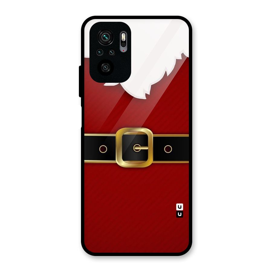 Black Belt Design Glass Back Case for Redmi Note 10S